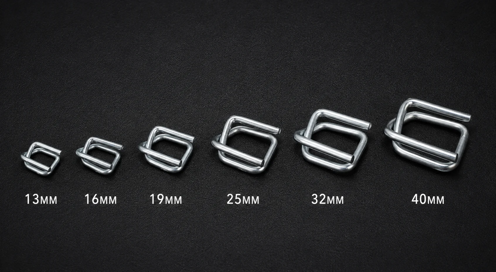 Greenstrix GI wire buckle size range for industrial cargo securing straps